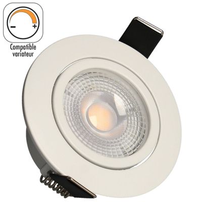 Spot LED encastrable dimmable et orientable module remplaçable Blanc - Ruby ARLUX