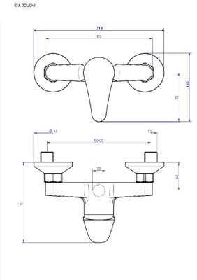 Mitigeur de douche NF chromé Kea EUROSANIT
