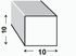 Profilé carré acier laminé à chaud verni 10 x 10 mm 1 m CQFD