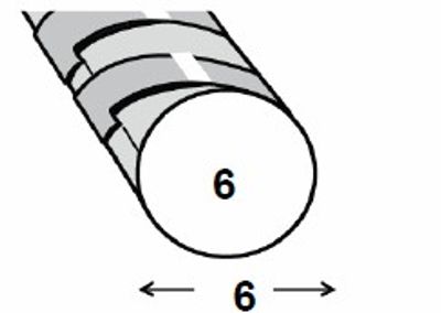 Profilé rond béton crénelé acier laminé à chaud verni diamètre 6 mm 1 m CQFD