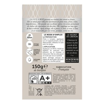 Pâte à bois naturel tube 150 g - LIBERON
