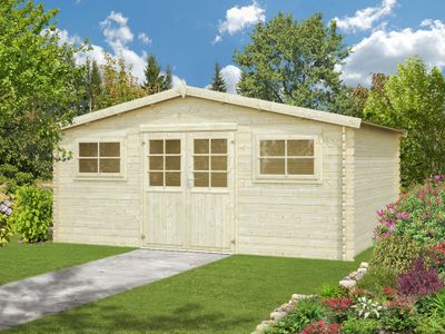 Abri de jardin en bois naturel Tanguy - ép.28 mm - 20,2 m² hors-tout - Livraison à domicile incluse - WHITE WOOD