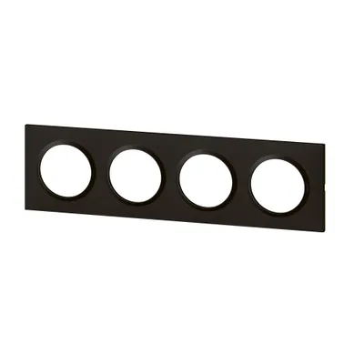 Plaque de finition 4 postes carrée Noir velours - Dooxie LEGRAND