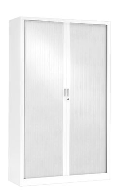 Armoire monobloc avec portes rideaux blanc 198 x 120 x 43 - SNOR