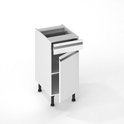 Porte et façade tiroir pour meuble bas de cuisine Ibiza blanche 70 x 40 cm OFITRES