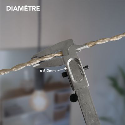 Câble électrique tissu torsadé lin 3m - TIBELEC