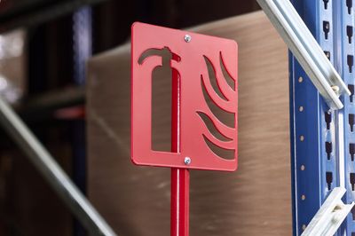 Mât porte pancarte pour support protecteur d'extincteur MOTTEZ