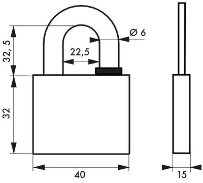 Cadenas à clé Reverso 40 mm THIRARD