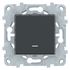 Bouton poussoir avec témoin lumineux anthracite - Unica SCHNEIDER ELECTRIC