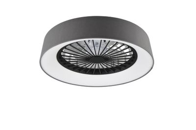 Ventilateur de plafond tissu avec lumière LED + télécommande Gris Ø48cm - Farsund REALITY