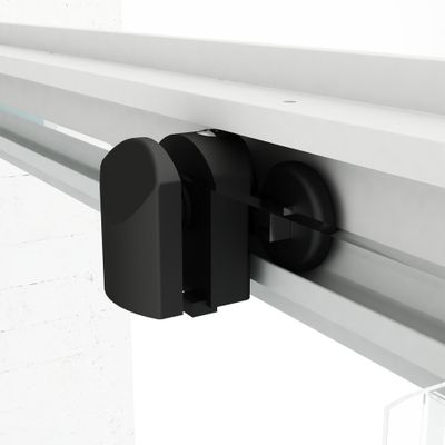 Roulettes doubles noires haut et bas porte de douche 6 mm - OCEA