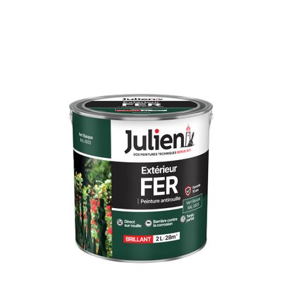 Peinture fer vert Basque RAL 6005 brillant 2 L - JULIEN