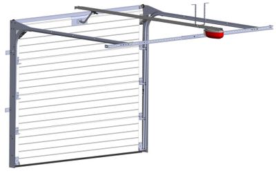 Porte de garage sectionnelle motorisée l.240 x h.200 cm lisse grise - SPADONE