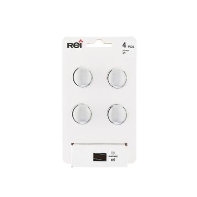Boutons de meuble ronds chrome poli diamètre 30 mm par 4 REI
