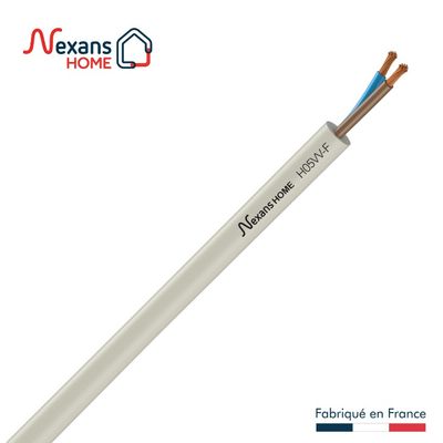 Câble électrique H05VV-F 2 x 1,5 mm² souple intérieur au mètre blanc - NEXANS