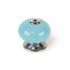 Bouton de meuble boule bleu porcelaine diamètre 40 mm REI