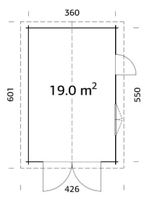 Garage bois Palmako Roger bois naturel ép.44 mm double portes en bois - 24,5 m², Livraison à domicile incluse - PALMAKO