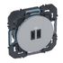 Prise encastrable double USB-C Aluminium - Dooxie LEGRAND