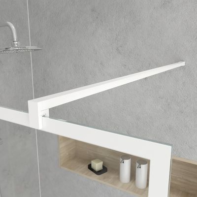 Paroi de douche à l'italienne 120x195 cm profilé blanc verre transparent 5 mm Bricks - AURLANE