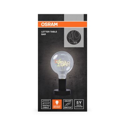 Lampe à poser avec ampoule à message néon E27 Bar 1,2W - OSRAM