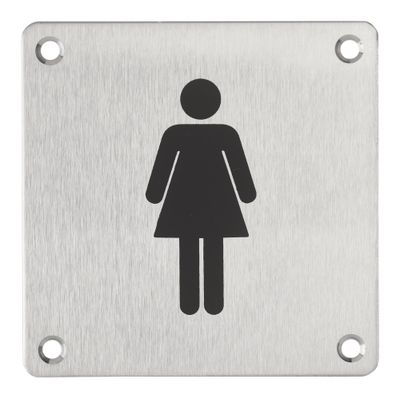 Plaque signalétique à visser Wc femme 100 x 100 mm THIRARD