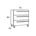 Meuble de salle de bains Cies 3 tiroirs L80 x H80 x P46 cm panneau de particules pin gris