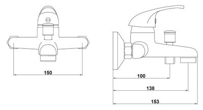 Mitigeur de baignoire mécanique chromé Artemis EUROPEENNE DE DISTRIBUTION