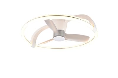 Ventilateur de plafond design avec lumière LED + télécommande Blanc Ø90cm - Stockholm REALITY