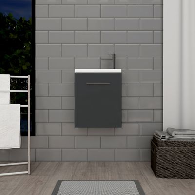 Lave-mains de salle de bains Lena 50 x 40 x 22 cm MDF gris