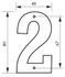 Chiffre 2 à visser hauteur 80 mm noir THIRARD