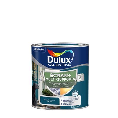 Peinture Ecran+ Multi-supports Satin Bleu Amazone 0,5 L - DULUX VALENTINE