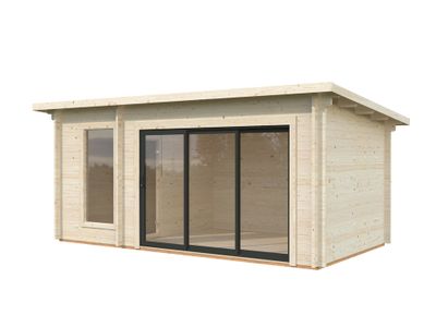 Sauna extérieur Palmako Sanna avec studio et baie simple vitrage -  18,3 m² - PALMAKO
