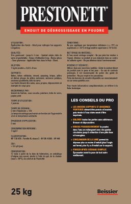 Enduit garnissant "G" 25 kg PRESTONETT
