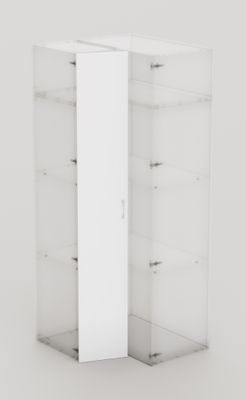 Porte battante d'angle Creo blanc 2396 x 398 mm OFITRES