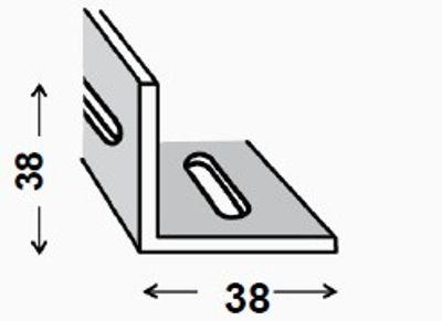 Cornière égale perforée PAF gris martelé 38 x 38 mm 1 m CQFD
