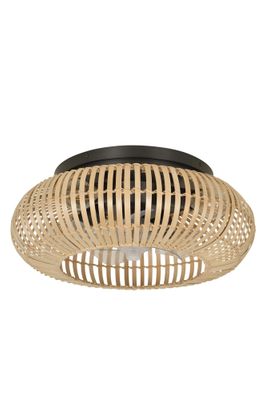 Ventilateur de plafond design bambou 4xE27 + télécommande Ø50cm - Fortaleza COREP