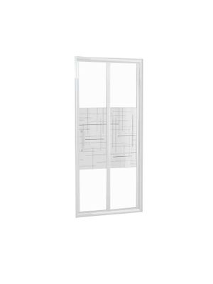 Porte de douche pliante Barbades blanc sérigraphié 90 x 190 cm OCEA
