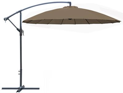 Parasol déporté pagode diamètre 3 m taupe PROLOISIRS Livraison à domicile incluse
