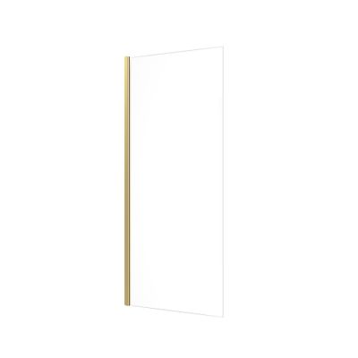 Paroi de douche à l'italienne 90x200 cm profilé or verre transparent 8 mm Parma - AURLANE