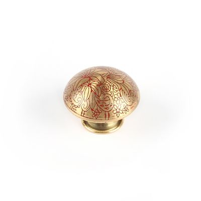 Bouton de meuble laiton illustré diamètre 37 mm REI