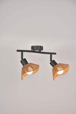 Réglette 2 Réglette 2 spots E14 Sahara noir et corde 2x7W - COREPspots Sahara noir et corde 2x7W - COREP