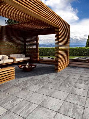 Carrelage de sol extérieur gris antidérapant ép 20 mm 60 x 60 cm paquet de 0,72 m² PAREFEUILLE