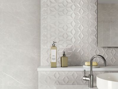 Faïence blanche murale intérieur effet marbre perle ETERNAL ép 9 mm 30 x 60 cm rectifié 1,26 pqt/m² BALDOCER
