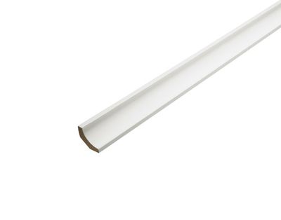 Corniche bois MDF revêtue blanche - Ép.22 x l.22 mm - L.2.40 m - AJ TIMBER