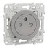 Prise affleurante 2 pôles + terre aluminium - Odace 2011 SCHNEIDER ELECTRIC