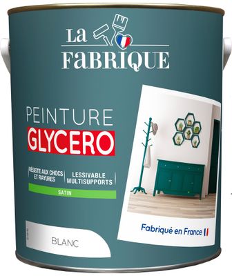 Peinture glycero Blanc satin 2,5 L - LA FABRIQUE