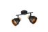 Réglette 2 spots E14 Valentin noir et bois 2x10W - REALITY