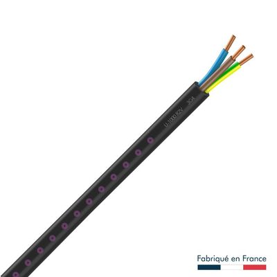 Câble électrique U1000 R2V 3G4 mm² rigide intérieur/extérieur au mètre - NEXANS