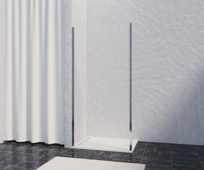 Paroi de douche latérale fixe 100x200 cm profilé chrome verre transparent 8 mm Signature - OCEA