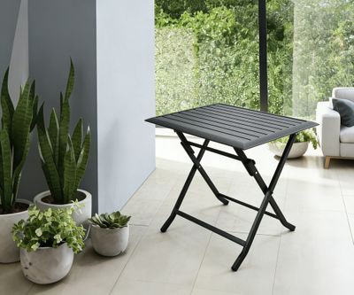 Table de jardin pliante DAHLIA aluminium gris 110 x 70 cm